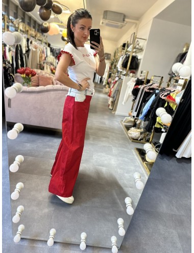 Luźne Spodnie Czerwone od Motel // 1221