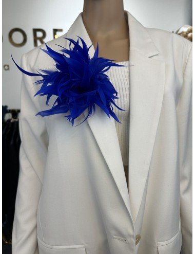 Broszka piórka w dwóch kolorach: pomarańczowym i niebieskim // 1301*