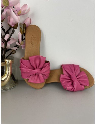 Różowe klapki na płaskiej podeszwie // 1326
