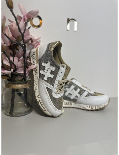 Biało złote buty sportowe // 1377*