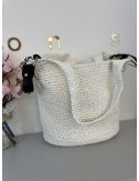 Biała torba pleciona do ręki i na ramię // 1405