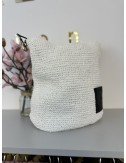 Biała torba pleciona do ręki i na ramię // 1405
