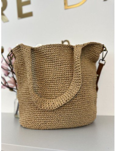 Brązowa torba pleciona do ręki i na ramię // 1407