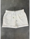 Białe szorty ze ściągaczem w pasie // 1431