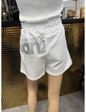 Białe szorty ściągane w pasie // 1432