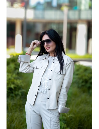 Jasna koszula ze skóry naturalnej // 1447