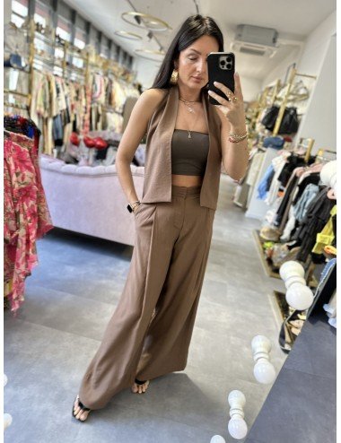 kamizelko bluzka brązowa od Luminy // 1477