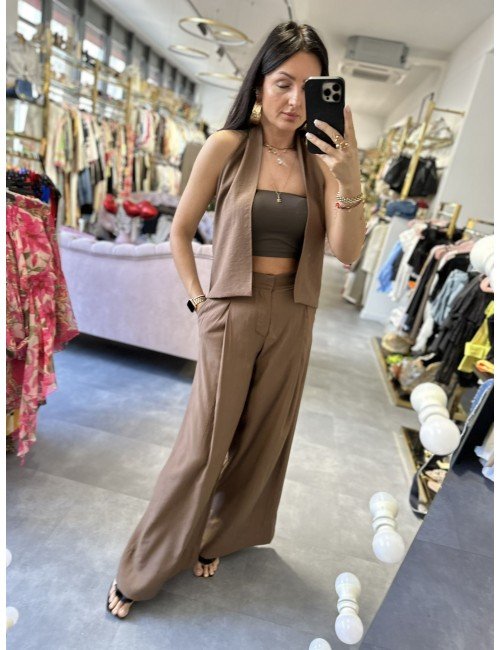 kamizelko bluzka brązowa od Luminy // 1477