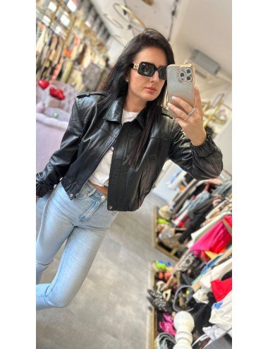 czarna kurtka skóra naturalna // 1505**