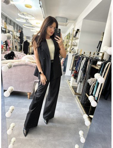 Eleganckie Spodnie Damskie Imperial Prosty Krój Wełna Wiskoza Poliester