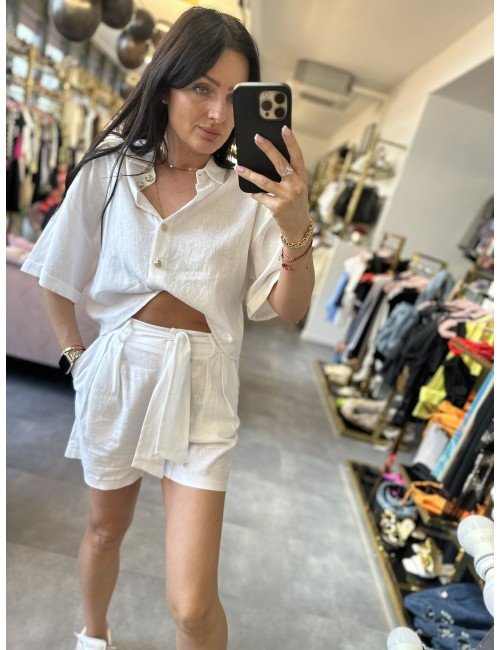 biała koszula len i bawełna od Les Bourdelles // 1520