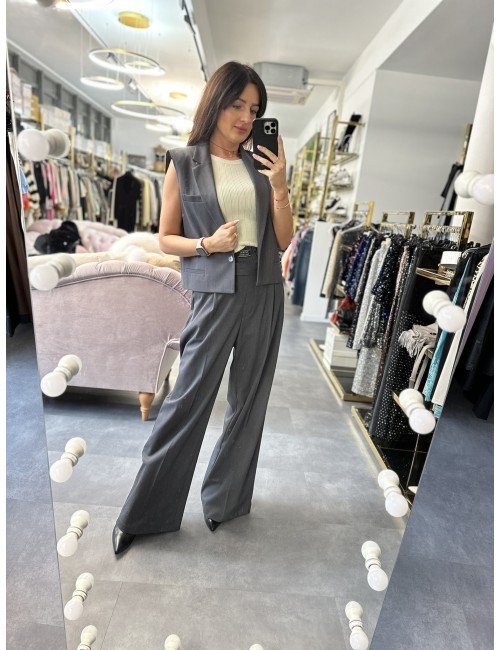 Eleganckie Spodnie Damskie Imperial Prosty Krój Wełna Wiskoza Poliester