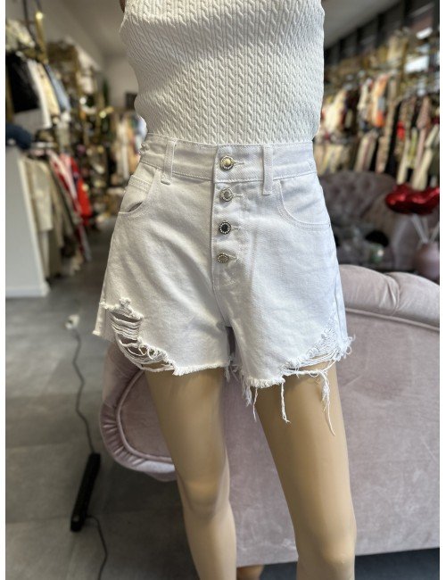 Białe bawełniane szorty // 1513