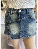 jeansowe szorty z  przetarciami // 1541