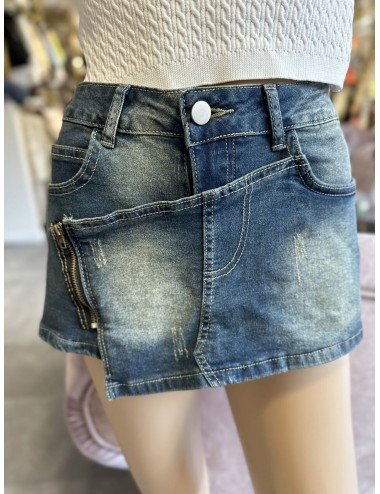 jeansowe szorty z  przetarciami // 1541
