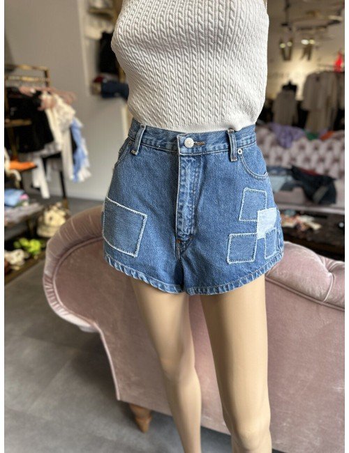 jeansowe szorty z łatkami // 1545