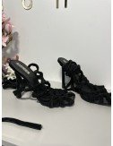 czarne wiązane sandałki // 1592*