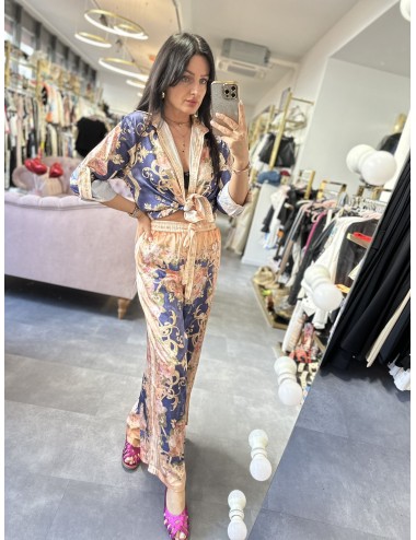 niebiesko-kremowe spodnie // 1626