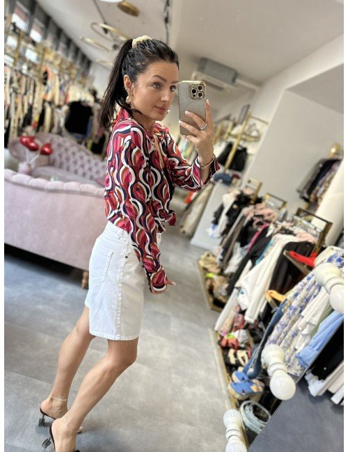 czerwona koszula z wiskozy // 1632