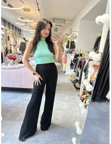 Miętowy top na ramiączka z golfem // 1644