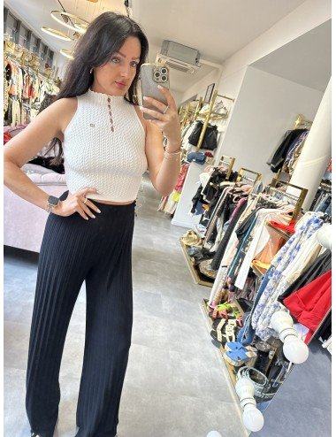 biały top na ramiączka z golfem // 1645