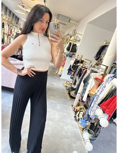 biały top na ramiączka z golfem // 1645