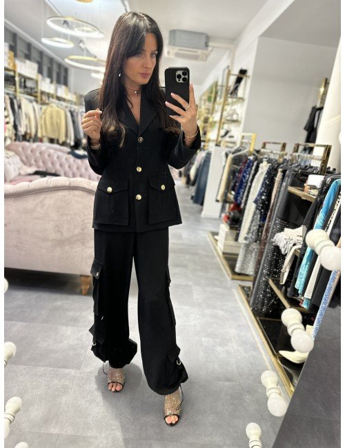 czarne spodnie z kieszeniami od Babylon // 301