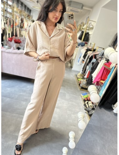 bezowe spodnie z wiskozy // 1696