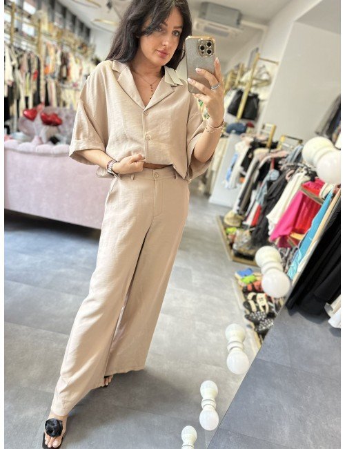 bezowe spodnie z wiskozy // 1696