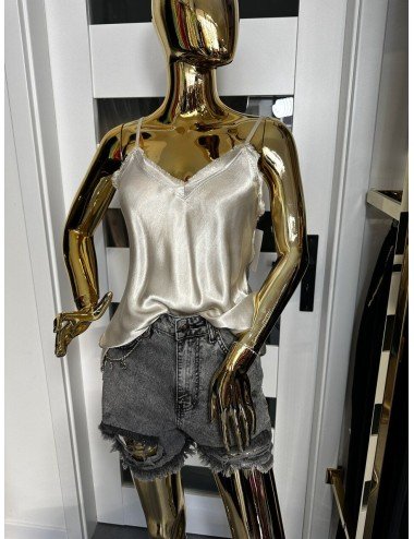 beżowy top na cienkich ramiączkach // 1741