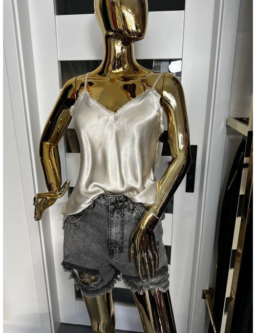 beżowy top na cienkich ramiączkach // 1741