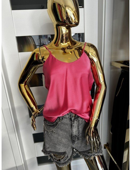 różowa koszulka na cienkich ramiączkach // 1749