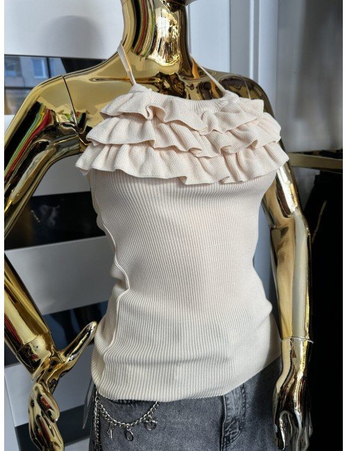 kremowy top z falbanką od HaveOne // 1753