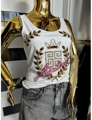 biała bluzka na ramiączka od Gil Santucci // 1757