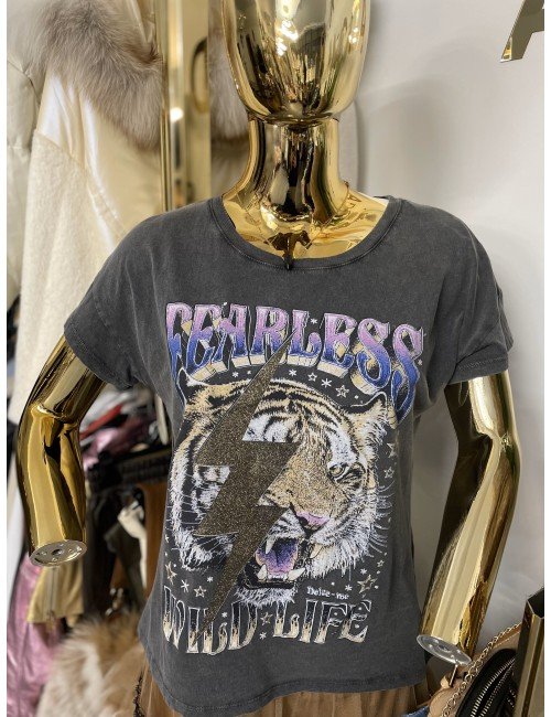 Szara koszulka, t-shirt z ciekawym wzorem od Have On