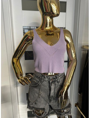 fioletowy top na ramiączka od Kontatto // 1807