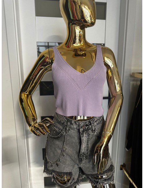 fioletowy top na ramiączka od Kontatto // 1807