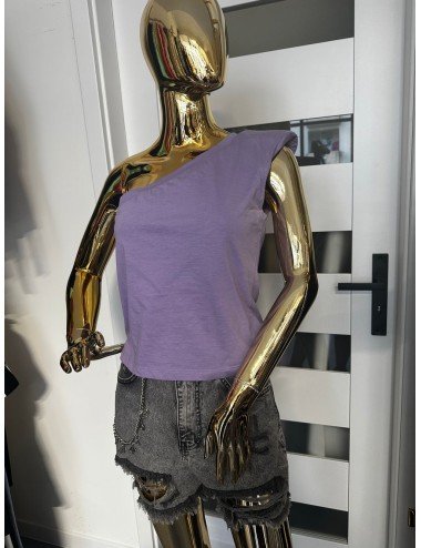 fioletowa koszulka na jedno ramię // 1809