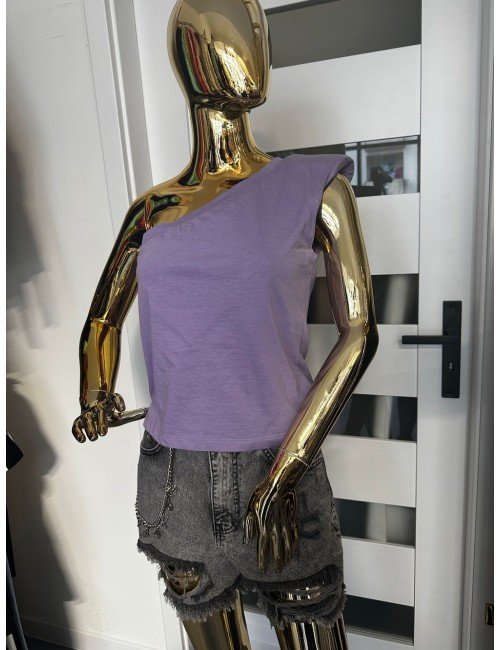 fioletowa koszulka na jedno ramię // 1809