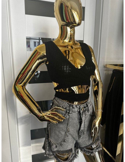 ażurowa czarna narzutka od Vicolo // 1812