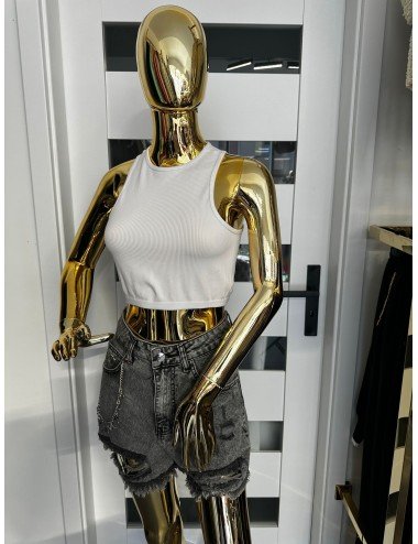 biały top na ramiączka // 1827