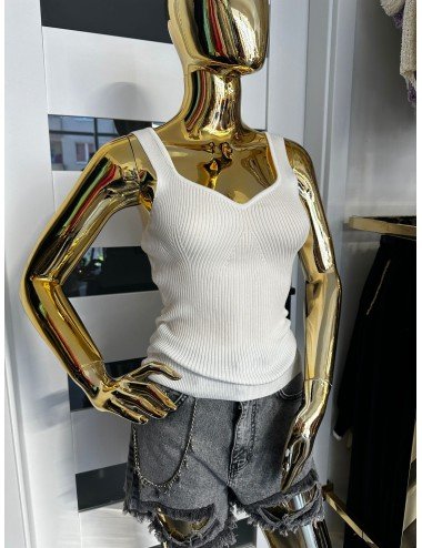 biały top na ramiączka // 1837