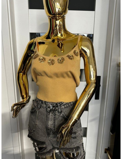 brązowa koszulka na ramiączka // 1853