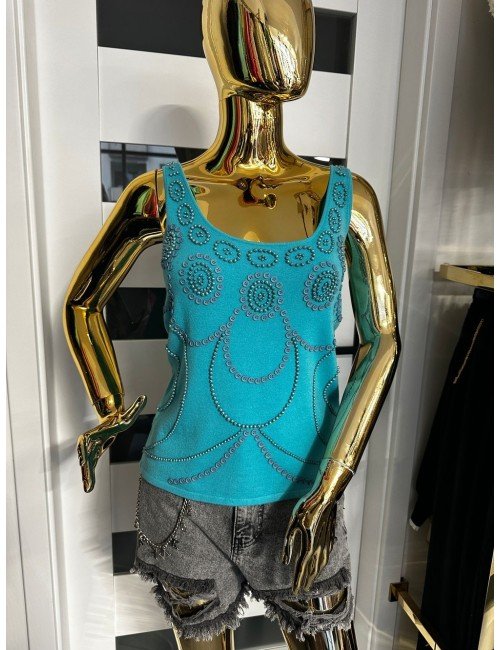 niebieska bluzka na ramiączka // 1861