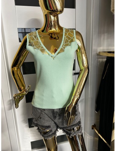 miętowa bluzeczka na ramiączka // 1864