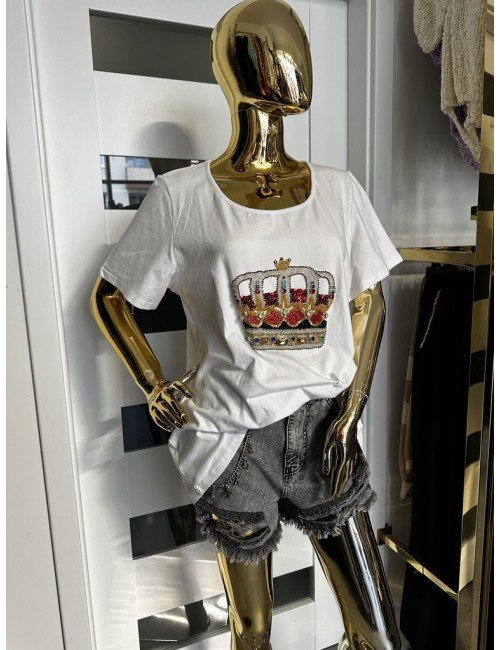 biały T-Shirt z koroną // 1914