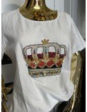 biały T-Shirt z koroną // 1914