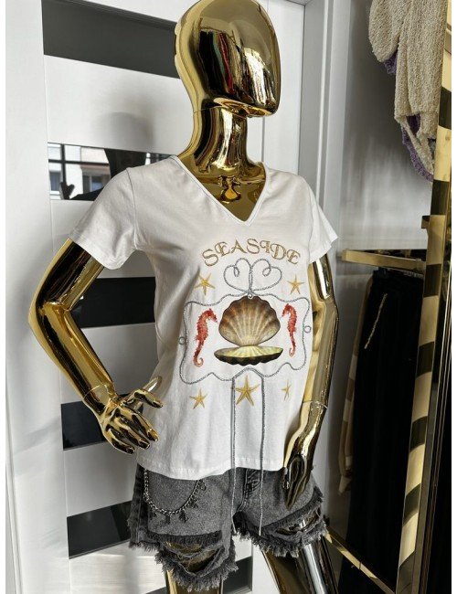 Biały T-shirt od Roberta Biagi // 1921