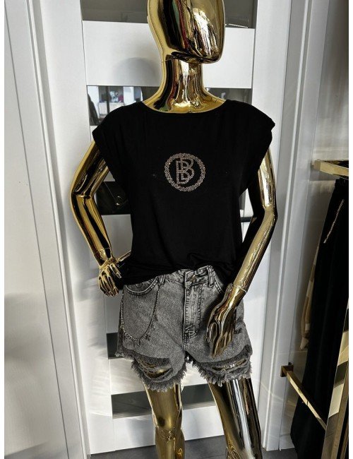 Czarny T-Shirt od Babilon ze złotym napisem // 1917