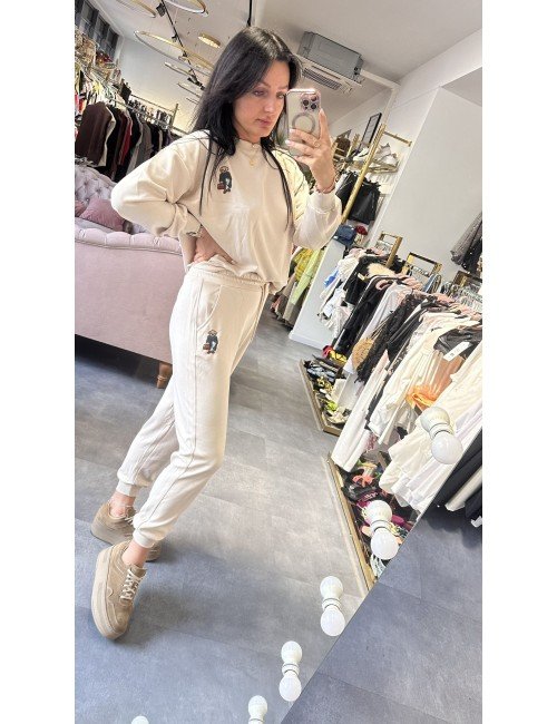 beżowy komplet dresowy z misiem // 1973